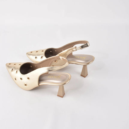 AIRA GOLD SLING HEELS - Stilnyy
