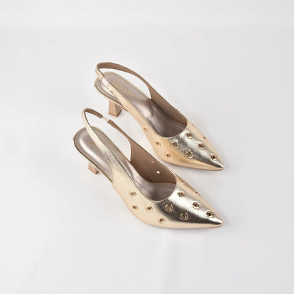 AIRA GOLD SLING HEELS - Stilnyy