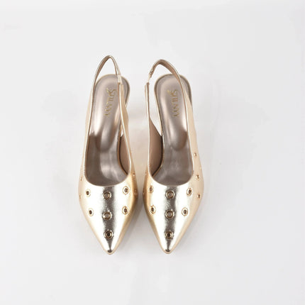 AIRA GOLD SLING HEELS - Stilnyy