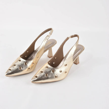 AIRA GOLD SLING HEELS - Stilnyy