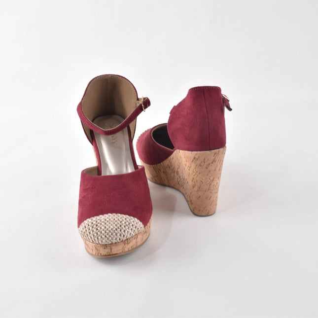 Aura Wine Wedge Heels - Stilnyy
