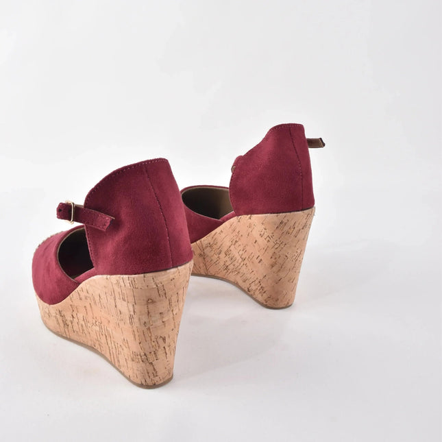 Aura Wine Wedge Heels - Stilnyy