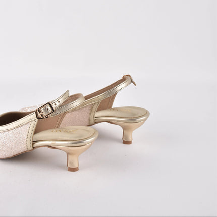 Champagne Stardust Sling Heels - Stilnyy