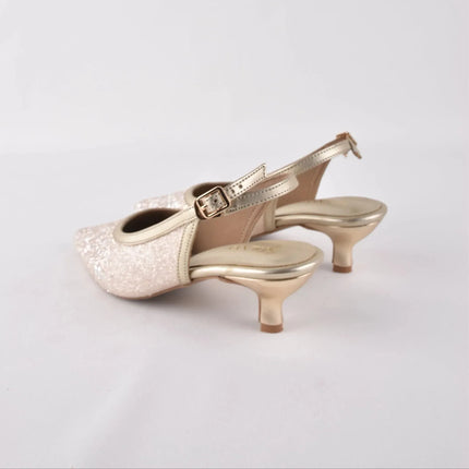 Champagne Stardust Sling Heels - Stilnyy