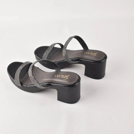 Midnight Glint Strap Heels - Stilnyy