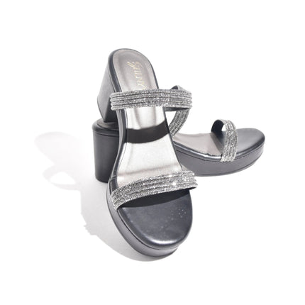 Midnight Glint Strap Heels - Stilnyy