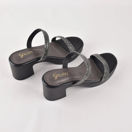 Midnight Glint Strap Heels - Stilnyy