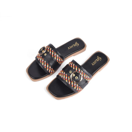 Midnight Riviera Buckle Slides - Stilnyy