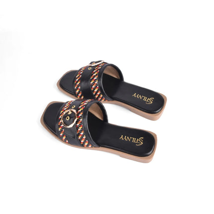 Midnight Riviera Buckle Slides - Stilnyy