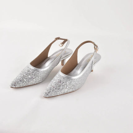 Silver Dust Diva Sling Heels - Stilnyy