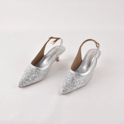 Silver Dust Diva Sling Heels - Stilnyy