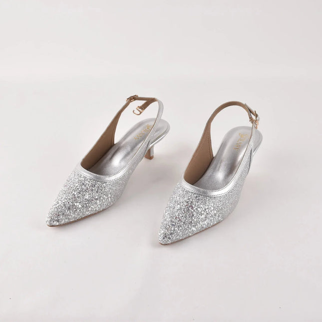 Silver Dust Diva Sling Heels - Stilnyy