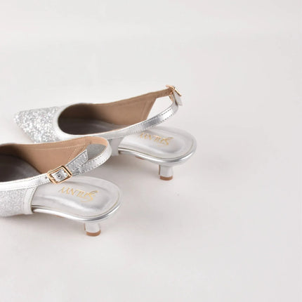 Silver Dust Diva Sling Heels - Stilnyy