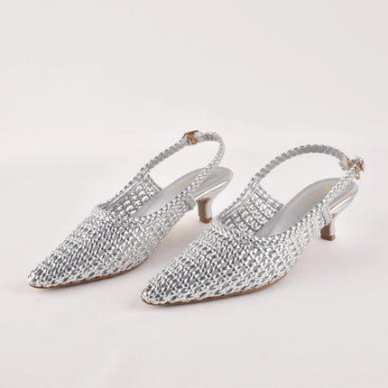 SILVER HUSH SLING HEELS - Stilnyy