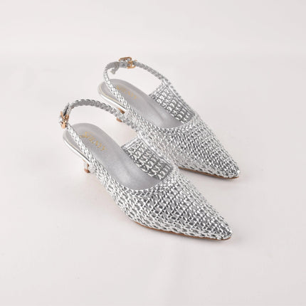 SILVER HUSH SLING HEELS - Stilnyy