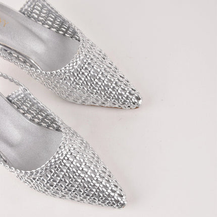 SILVER HUSH SLING HEELS - Stilnyy