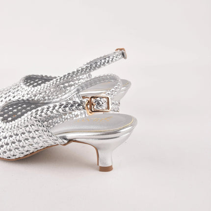 SILVER HUSH SLING HEELS - Stilnyy