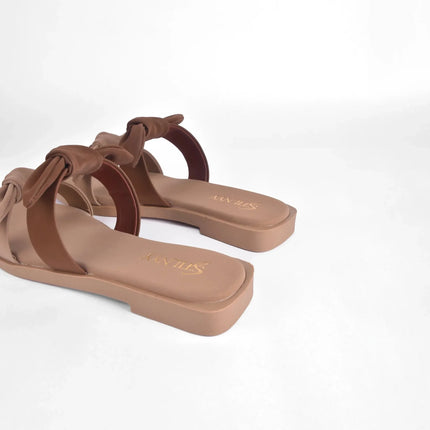 Truffle Twin Bow Slides - Stilnyy