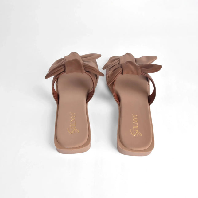 Truffle Twin Bow Slides - Stilnyy